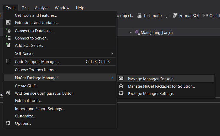 Visual Studio Package Manager Console